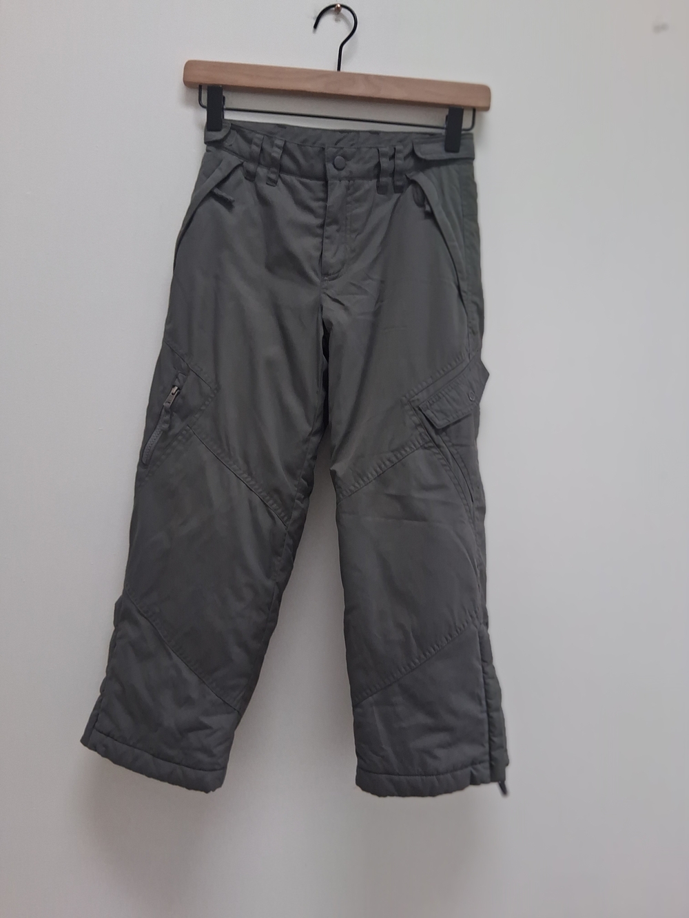 L.L. Bean Kids Boys Gray Waterproof Insulated Cargo Snow Pants Size 6X -7 Years